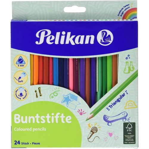 KALANKA-crayons de couleurs, 24 pièces, triangulaires, mine 3 mm