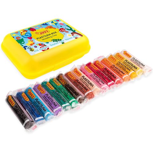 KALANKA-P232 Trousse jaune en pâte à modeler avec 16 couleurs variées, barres de 15 grammes, sans gluten, pâte à modeler pour garçons et filles de 3 ans