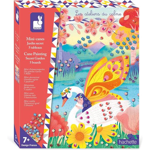 KALANKA-- Coffret Mini-Canes à Coller Jardin Secret - Les Ateliers du Calme - 5 Tableaux - Kit Loisir Créatif Enfant - Apprentissage Motricité Fine et Concentration ¿ Dès 7 Ans ¿ J09106