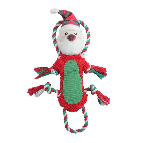 Jouet À Mâcher De Noël Pour Chien Agressif, Jouet En Peluche Pour Chiot, Jouet De Dentition Doux, Joli Jouet Couineur Pour Chien, Fourniture Pour Animaux De Compagnie-Vieil Homme Rouge