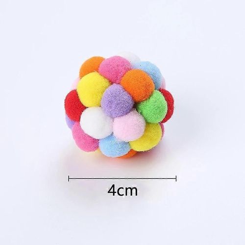 Jouet Interactif Pour Chat, Balle En Peluche Artificielle Colorée, Jouet Pour Chat, Fournitures Pour Animaux De Compagnie, Cage À Souris Interactive De 4 Cm, Jouets En Peluche