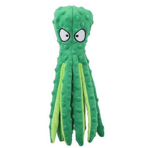 Jouet En Peluche Pieuvre Grinçant Pour Chien, Jouet À Mâcher Interactif Doux Et Durable Pour Chien-Vert