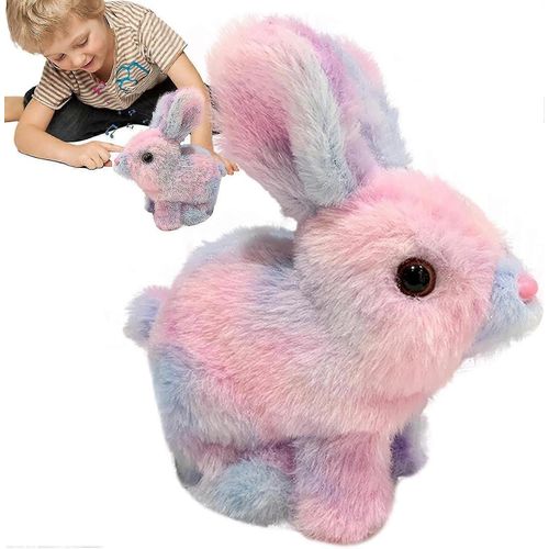 Lapin en peluche parlant | Peluche animal parlant - Jouet interactif électrique animé, jouet de développement sensoriel pour enfants, garçons et filles-Violet