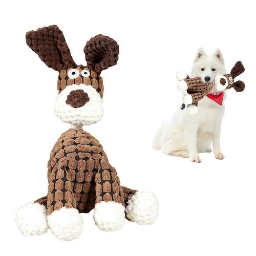 Jouet Pour Chien, Peluche Couinante En Matériau Durable, Jouet Pour Chien De Petite, Moyenne Et Grande Taille, Jaune Et Marron