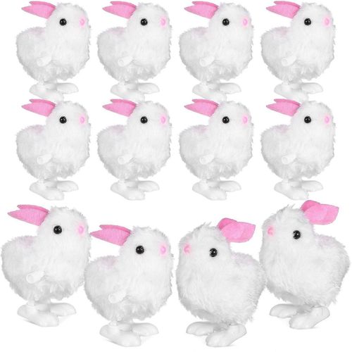 Lot de 12 jouets à remonter en forme de lapin sauteur
