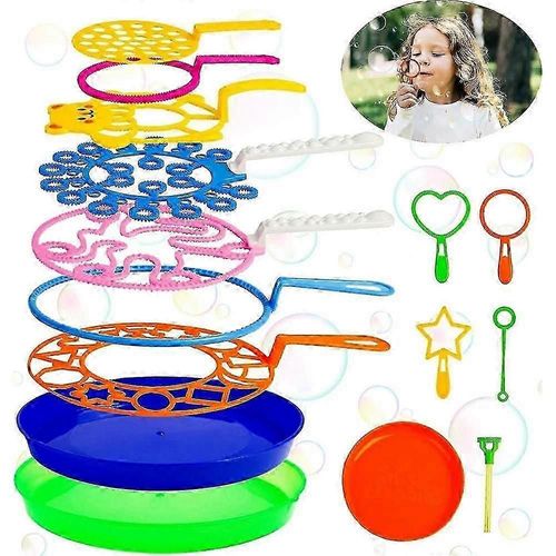 Ensemble de 15 baguettes à bulles géantes avec plateau pour enfants, jouets à bulles d'extérieur pour l'été, cadeau HKS