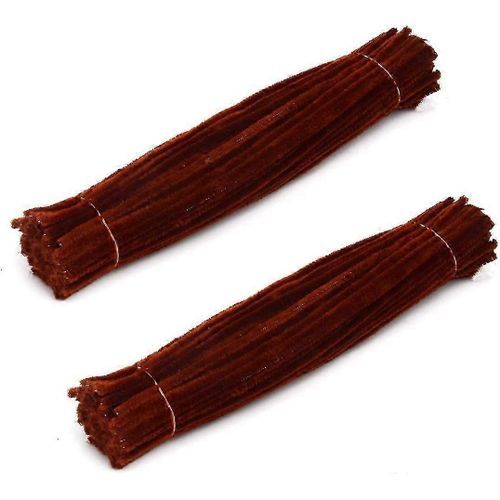 200 Tiges Chenilles Brillantes Creative Arts De 30,5 Cm X 6 Mm Pour Projets De Bricolage (Marron)