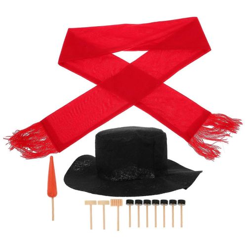 Kit de décoration de bonhomme de neige, jouets d'extérieur pour vacances d'hiver, décoration, cadeau de Noël, chapeau, écharpe, yeux, bouche, bouton, nez, 13 pièces, accessoires inclus