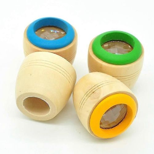 4 kaléidoscopes magiques effet ?il d'abeille, jouets en bois pour enfants, cadeaux de vacances (couleur aléatoire)