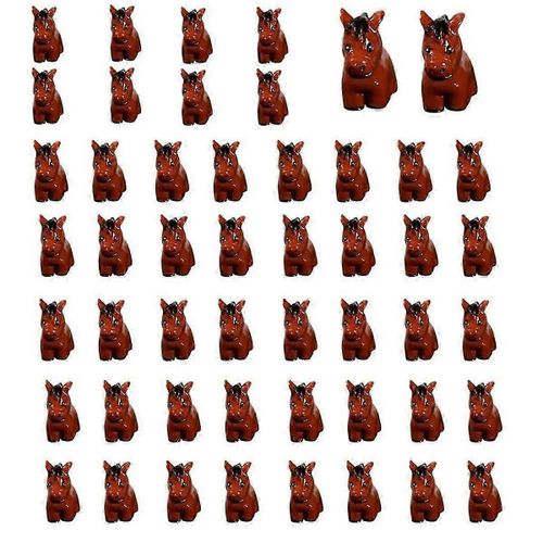 Lot de 50 mini figurines d'animaux de la jungle en résine, accessoires de jardin miniatures pour animaux sauvages, E
