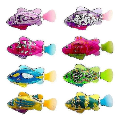Lot de 8 poissons électroniques à piles, jouet pour enfants, animaux de compagnie, cadeau de vacances, peut nager