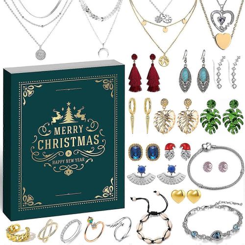 Calendrier De L'avent 2022 Pour Femmes Et Filles, 24 Surprises Avec Colliers, Boucles D'oreilles, Bagues, Bracelets Et Bracelets De Cheville, Bijoux Fantaisie De Haute Qualité Dxldv