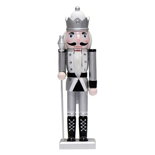 Figurine De Roi Casse-Noisette En Bois Et Argent, 36 Cm, Artisanat, Décoration De Fête, De Noël, De Collection-Style 9