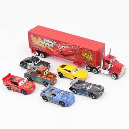 Lot de 6 voitures Cars 3, Lightning McQueen, Jackson Storm, Mack, Oncle Truck, modèle réduit de voiture en métal, jouet cadeau-Type A
