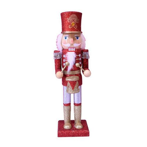 Figurine Soldat Casse-Noisette En Bois Pailleté De 35,5 Cm, Décoration Pour Noël, Étagère, Table