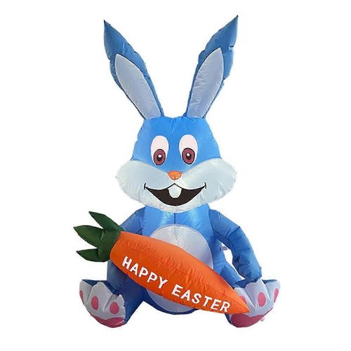 Lapin de Pâques gonflable avec lumières LED, hauteur de 1,2 m, jouet avec cour à carottes