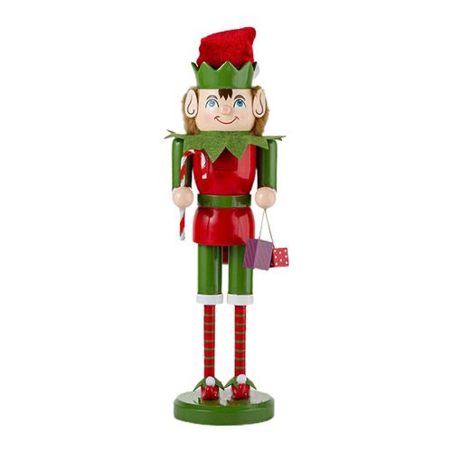 Figurine De Noël En Bois Avec Casse-Noisette Et Boîte Cadeau, Décoration Pour Étagères Et Tables-Boîte Blanche A