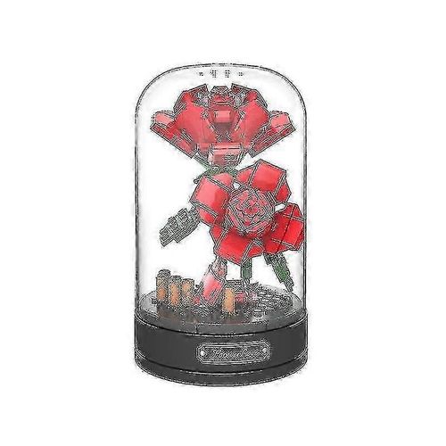 Blocs De Construction De Bouquet De Fleurs À Faire Soi-Même, Jouets De Construction Avec Boîte À Musique Pour Adolescents Et Adultes Avec Dôme Anti-Poussière Inclus, Romantique-Green