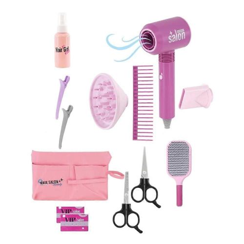 Kit de jouets pour salon de coiffure Girl Beauty avec sèche-cheveux