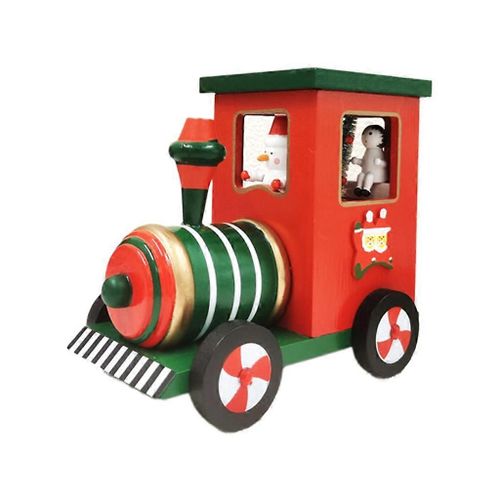 Boîte à musique en bois avec mini sapin de Noël rotatif, joli train de dessin animé pour décoration de tête, cadeau de Noël, décoration de bureau, jouet pour enfants-80cm rosier