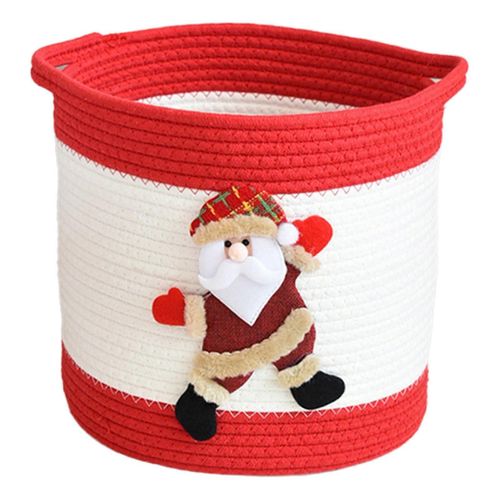 Panier de rangement en corde de coton sur le thème des vacances, panier tissé à la main, organisateur de jouets pour enfants, panier élégant pour cadeaux de Noël-Animaux sous-marins