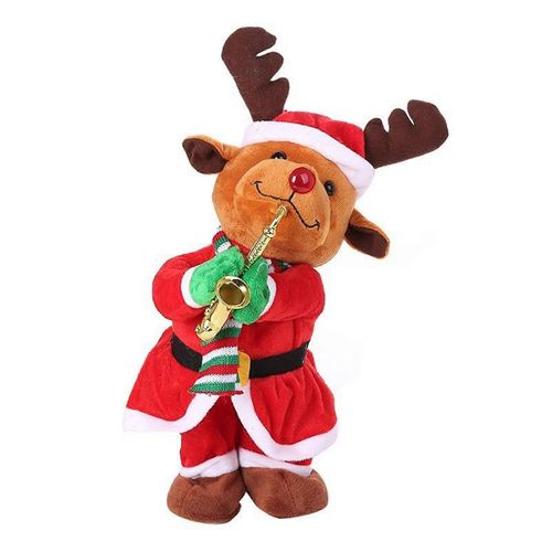 Cadeau de Noël Miniature Père Noël avec Saxophone Fait Main Joli Jouet Vacances Torsion Père Noël Bonhomme de Neige Renne-Burger Machine 36