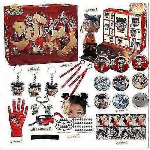 Boîte aveugle du film chinois Nezha, boîte aveugle d'anime, porte-clés décoratif pour garçons et filles, figurines Nezha, cadeau pour les fans d'animation chinoise-Style 2