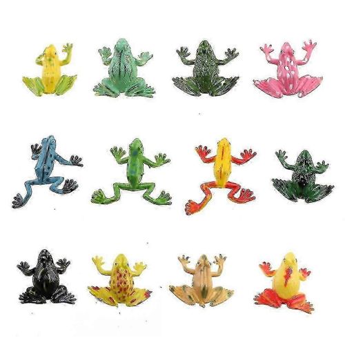 Lot de 12 figurines de grenouilles et d'amphibiens pour enfants, modèle d'apprentissage de biologie, accessoires pour cours