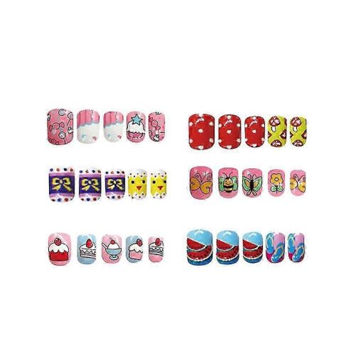 Lot De 144 Autocollants Pour Ongles, Maquillage Pour Enfants, Motif Coloré, Faux Ongles, Manucure, Outils De Beauté Pour Enfants, Diy (Style Mixte)