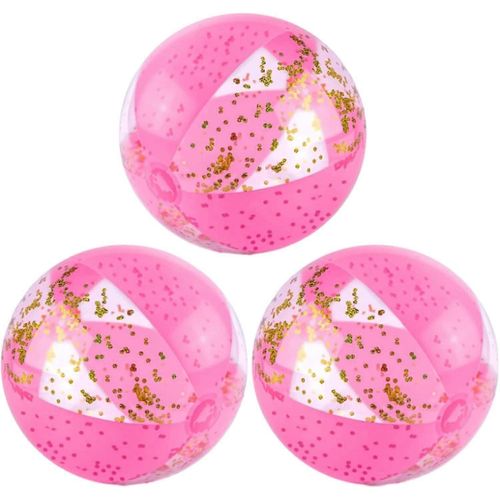 Lot de 3 ballons de plage gonflables de 40,6 cm, rose, jouets de plage, cadeau d'été, vacances en plein air, piscine, fête, plage, anniversaire, fournitures pour enfants, piscine Hawa