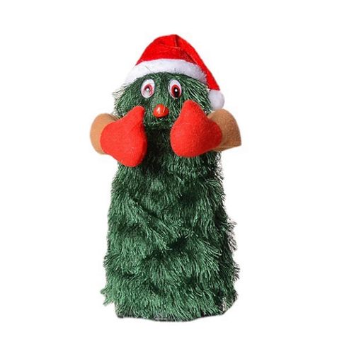 Arbre de Noël chantant et dansant, mignon et intéressant, jouet électrique rotatif en peluche pour les vacances