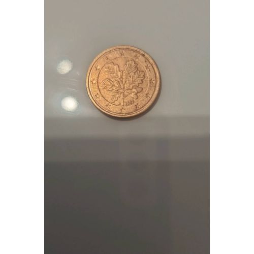 Pièce Rare De 2 Centimes D'Euros , " Feuille De Chêne ", De 2002 . Lettre A . Allemagne. Bon Etat.