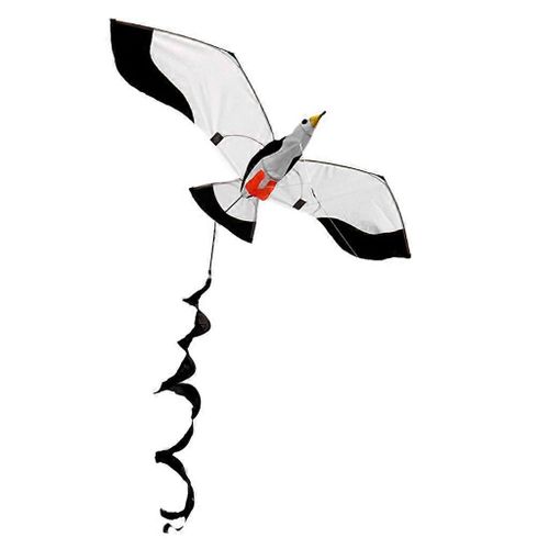 Cerf-volant triangulaire 3D Sea Mew pour enfant, idéal pour la plage, les vacances d'été, le jardin ou l'extérieur, avec une seule ligne, blanc