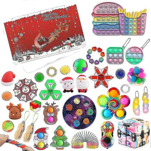 Jouets Fidget, calendrier de l'Avent de Noël 24 jours, kit de jouets anti-stress, boîte aveugle pour enfants, Noël_1