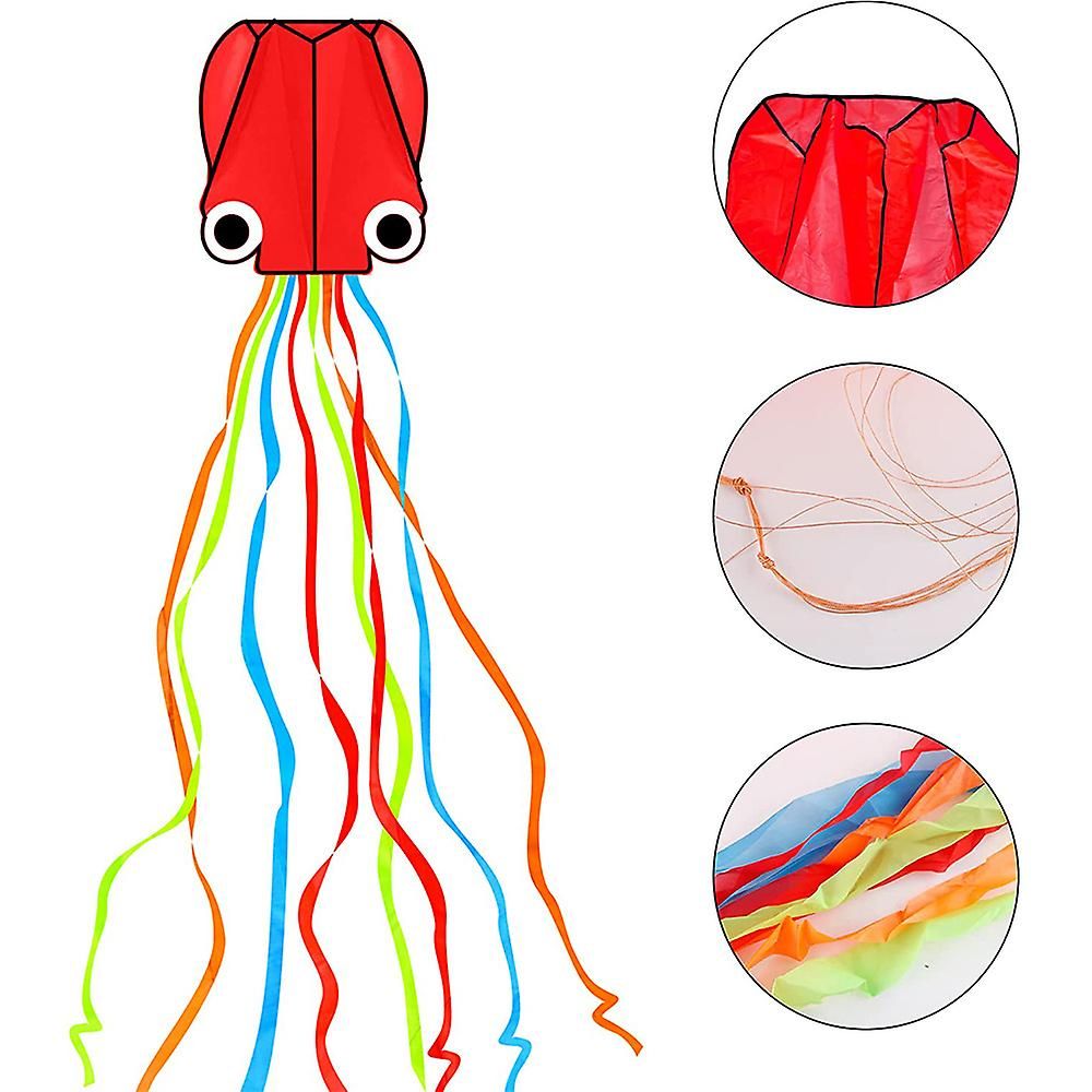 Grand Cerf-Volant Poulpe Mollusque Avec Longue Queue Colore... - 4
