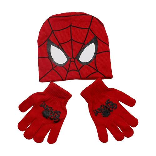 Ensemble bonnet et gants de Ski tricotés Spiderman pour enfants, garçon et fille, bonnet chaud d'hiver A