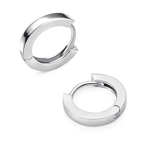 Boucles D'oreilles Piercing Cr¿¿Oles En Titane Et Acier Inoxydable Dor¿¿, Argent