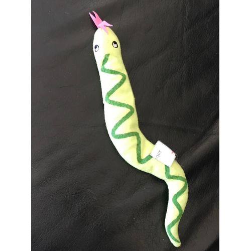 Doudou Peluche Serpent Vert Langue Rose 22cm Klappar Stort 