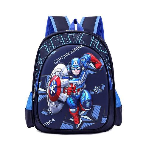 Iron Man Captain America Spiderman Sac d'école de dessin animé Enfants Garçons Étudiants Sac à dos Réduire le fardeau Sac à bandoulière léger Captain America