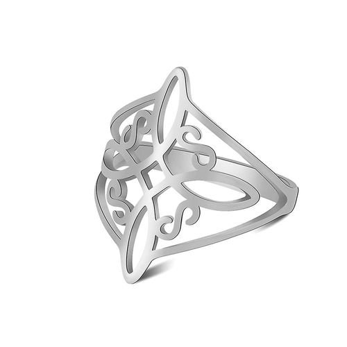 Bague Vintage Avec N¿Ud De Sorcière En Acier Inoxydable, Amulette Celtique, Bijoux Cadeau, Argent (10)