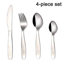 Fourchette et cuillère pour Bébé , 6 pièces fourchette et cuillère en acier  inoxydable