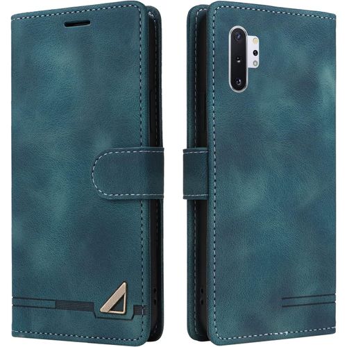 Kal-Coque Pour Samsung Galaxy Note 10 Pro/Note10 Plus, Étui De Protection De Portefeuille Antichoc De Fente Pour Carte, Support De Carte À Rabat En Cuir En Pu Étui (Vert)