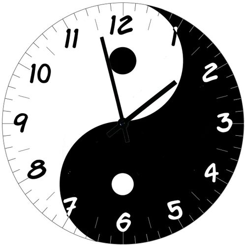 Horloge en verre yin et yang  29 cm