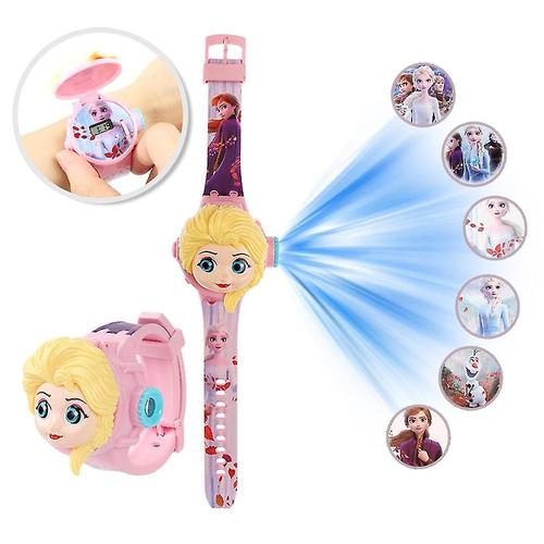 Montre de dessin animé pour enfants, Projection de 6 Images, princesse Elsa la reine des neiges, jouet blanc neige, montre numérique E