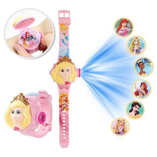 Montre de dessin animé pour enfants, Projection de 6 Images, princesse Elsa la reine des neiges, jouet blanc neige, montre numérique F