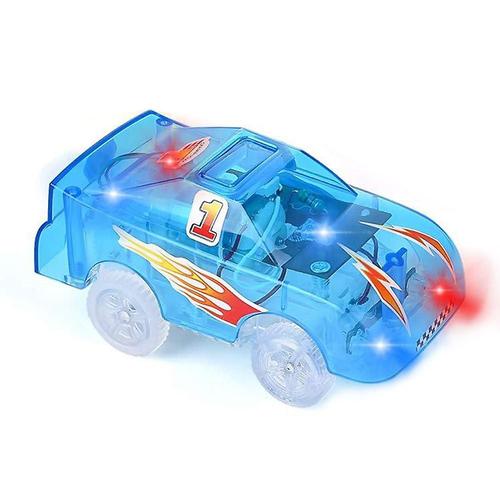 Rails Transparents De Remplacement De Voiture, 5 Lumières Led, Jouet D'ingénierie, Voiture Ferroviaire Avec Autocollants Amusants, Cadeau Pour Enfants, Bleu