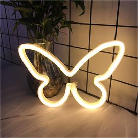 Panneau Néon Led Papillon, Veilleuse De Table Usb, Lampe Néon Pour Décoration De Chambre À Coucher, Blanc Chaud