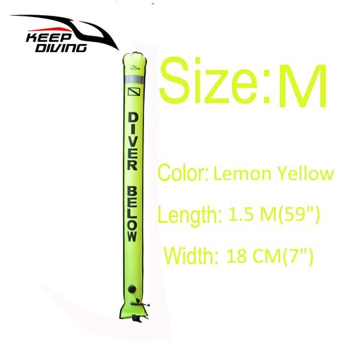 1 Pièces 1.2 M/1.5 M/1.8 M Professionnel De Haute Qualité Plongée Sous-Marine Gonflable Sécurité Saucisse Signal Tube Surface Bouée (Smb) Plongeur Inférieur - Type 1.5m Yellow