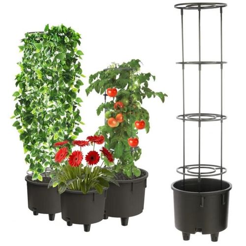 Insert De Pot Insert Support De Fleurs Ø28,5cm Avec Cadre Amovible Pour Plantes Grimpantes Modulaire Pour Tomates Haricots Pois