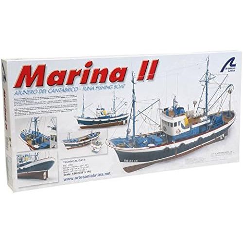 Artesanía Latina 20506 Maquette Bateau De Pêche En Bois Thonier De La Côte Cantabrique Marina Ii Échelle 1 50 Kit De Modélisme Construire-Artesania